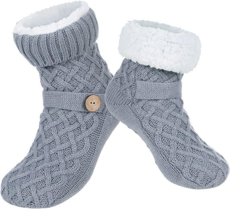 Chassic Sherpa Lined Slipper Socks for Women, Non-Slip Cozy Winter House Socks, Soft Fuzzy Socks, Christmas Gifts for Women & Ladies Stocking Stuffers - Image 1